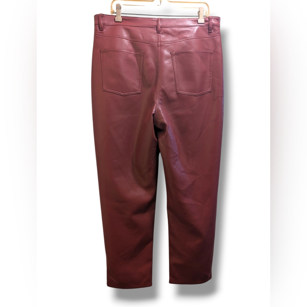 Wilfred The Melina™ Super High-Rise Pant Vegan Leather Burgundy Red- 16 - Picture 7 of 15